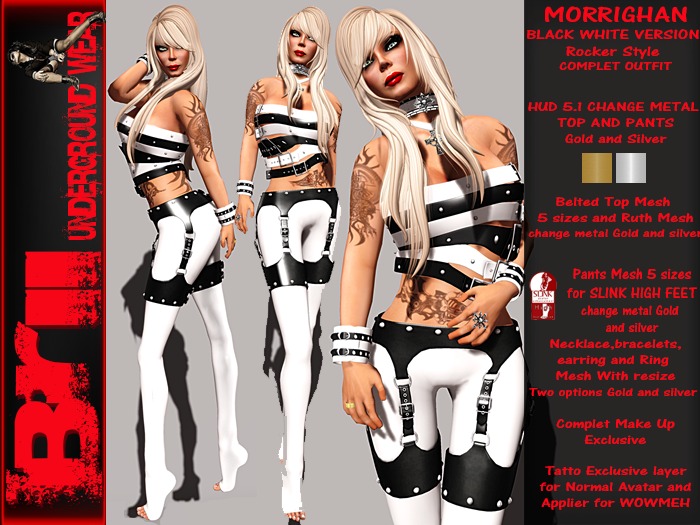 **MORRIGHAN WHITE VERSION ROCKER STYLE COMPLET OUTFIT** Brii **