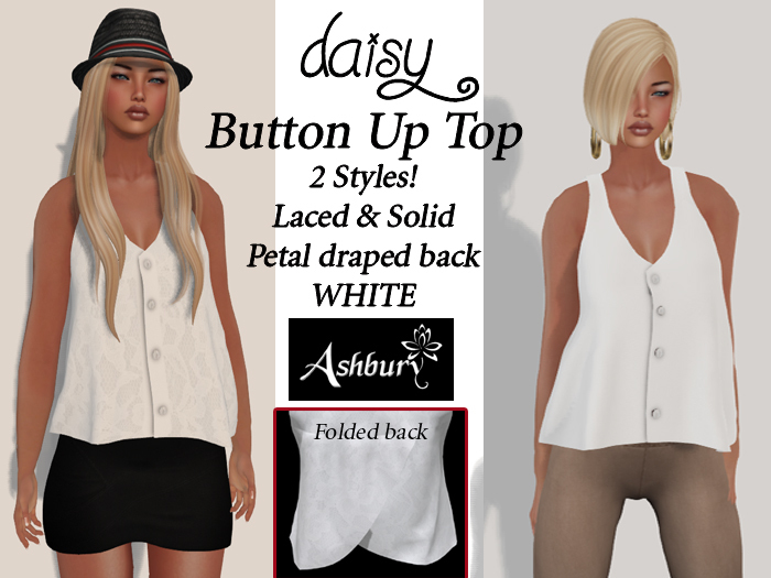 [ASHBURY] Daisy Lace & Solid-White