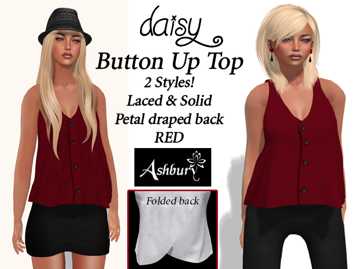 [ASHBURY] Daisy Lace & Solid-Red
