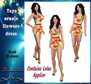 La&Li   Taya oranje  flowers  dress