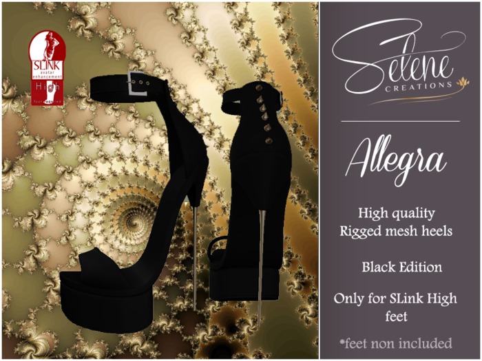 [Selene Creations] Shoes Allegra Black SLink High Feet