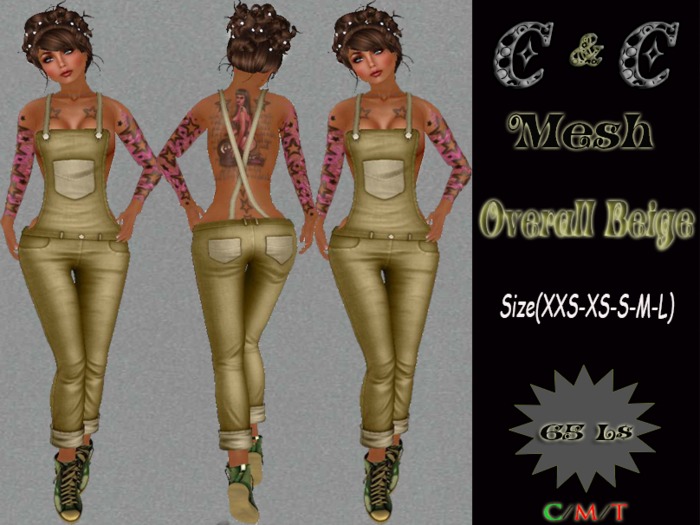 *clothes MESH woman Overall (Beige)* DEMO