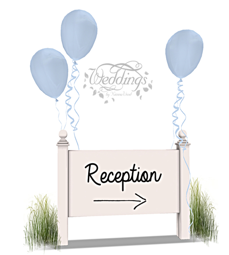 Wedding Reception Signs - Blue - 4 included - Trans Only