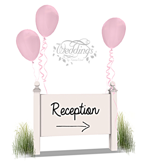 Wedding Reception Signs - Pink - 4 included - Trans Only