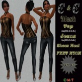 *clothes MESH woman Top Jeans Shoes Feet High (Zebra/Brown)*
