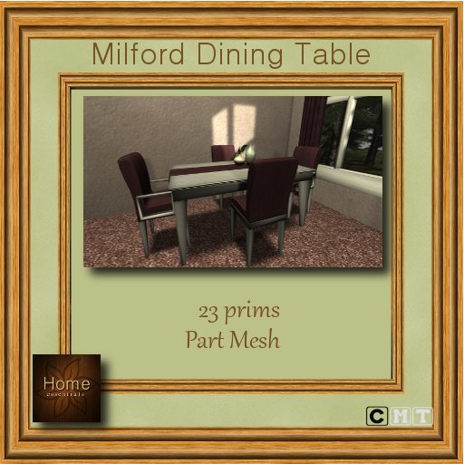 :Home: Milford Dining Table-nugat/maroon