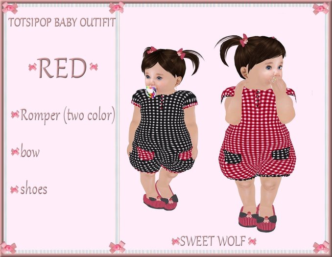 TOTSIPOP OUTFIT/ROMPER/RED