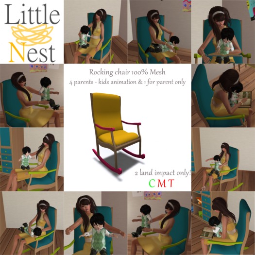 Little Nest - Zoohahlic Rocking Chair - Teal&Green