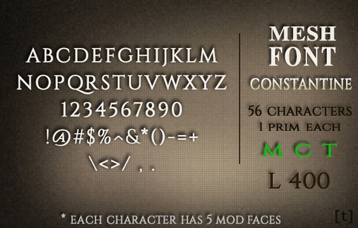 [t] Mesh Font Set "Constantine" FP - Ty Yifu