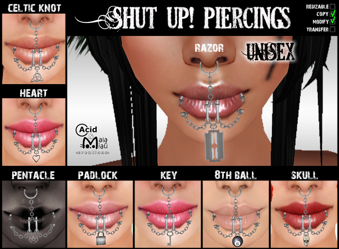 .:A&M:. Shut Up! Piercing - Skull