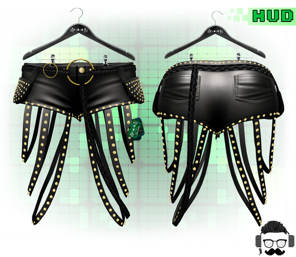 F.A.D. // Akade Studded Shorts // Black - Materials