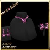 LW_ Boxed Mesh Lily Jewelry Set - Black Red