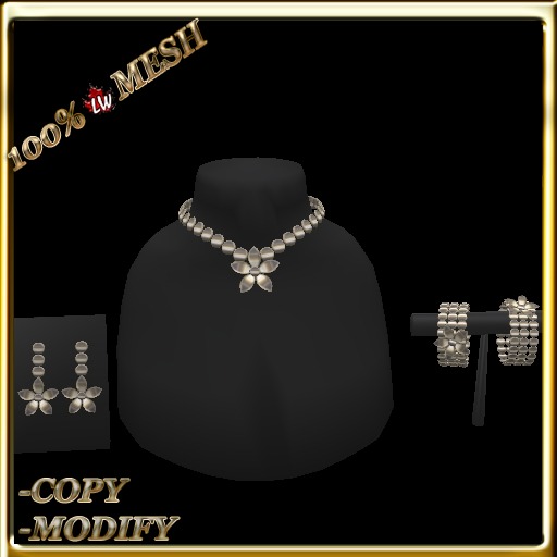 LW_ Boxed Mesh Lily Jewelry Set - Black Red