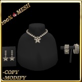 LW_ Boxed Mesh Lily Jewelry Set - Black Red