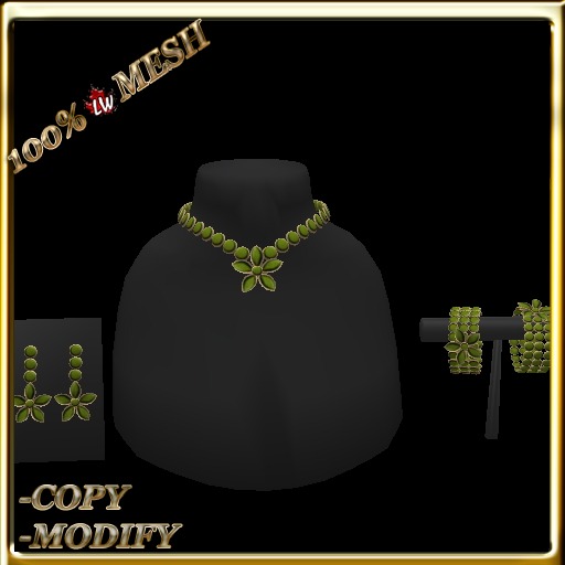 LW_ Boxed Mesh Lily Jewelry Set - Black Red