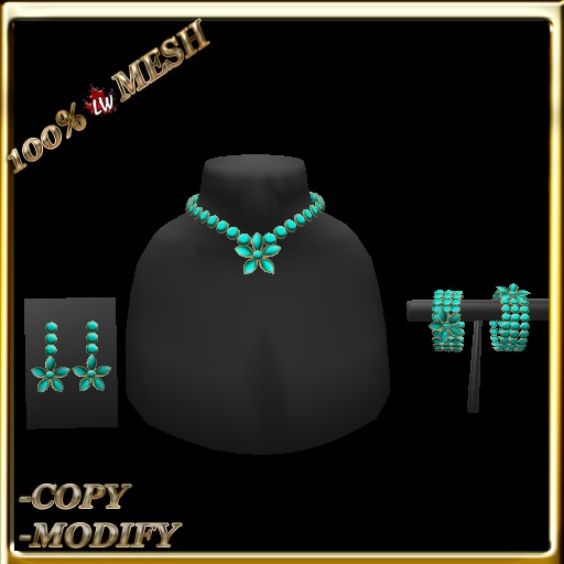 LW_ Boxed Mesh Lily Jewelry Set - Black Red