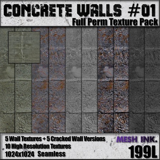 Concrete Walls #01 - Texture Pack Boxed