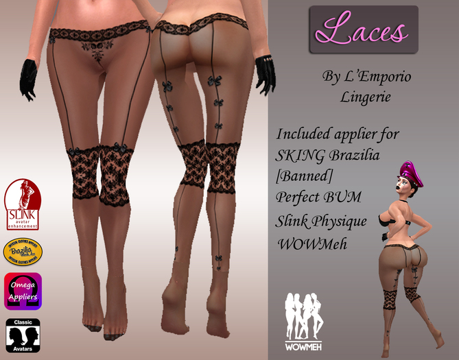 L'Emporio ::*Laces*::Pantyhose Black _+Applier_