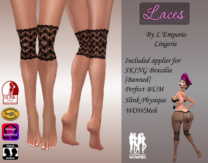 L'Emporio ::*Laces*::Knee Black_+Applier_
