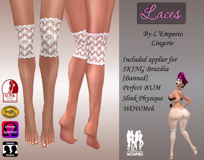 L'Emporio ::*Laces*::Knee White_+Applier_