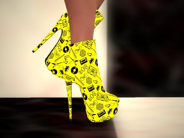Susie Darling Mesh Ankle Boot 80s Yellow