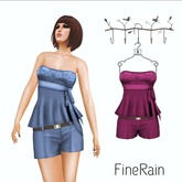 :: FineRain creations.::Top & Short  Fushia
