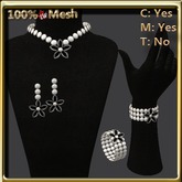 LW_ Boxed Mesh Lily Jewelry Set - Black Red