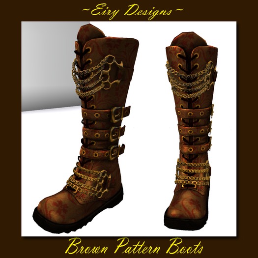 ~Eiry Designs~ Brown & Gold Boots