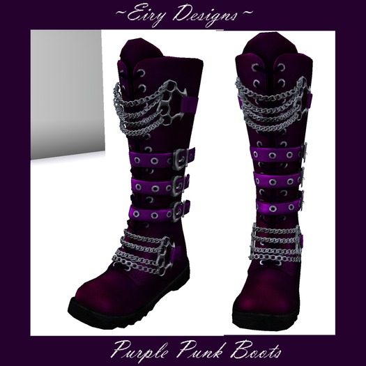 ~Eiry Designs~ Purple Chain Punk Boots