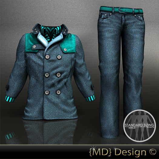 {MD} MEN Business COAT / Pants (Turquoise)