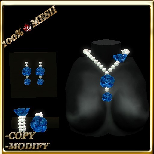 LW_ Boxed Mesh Lily Jewelry Set - Black Red