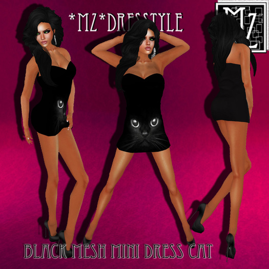 *MZ* Black Mesh Mini Dress CAT