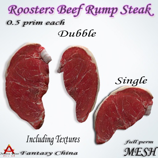 Full Perm Roosters Beef Rump Steak