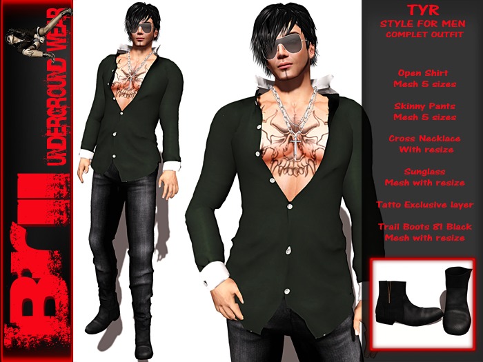 **TYR COMPLET OUTFIT FOR MEN** Brii Underground Wear **