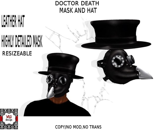 DOCTOR DEATH MASK & HAT MESH