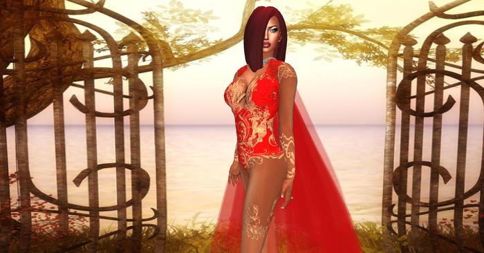 Monet Lace Lingerie Set Red Boxed