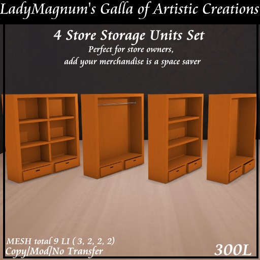 4 Store Storage Units Set - Burnt Orange