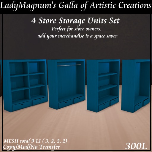 4 Store Storage Units Set - Ocean Blue