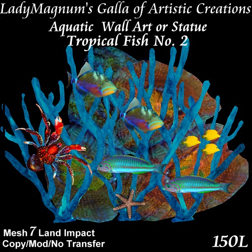 Second Life Marketplace Aquatic Wall Art or Statue Tropical Fish No. 2