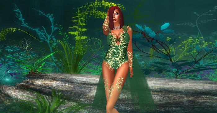 Monet Lace Lingerie Set Green Boxed