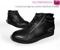 Men's Black Non-rigged Leather High Top Sneakers Sports Shoes for Classic Avatars