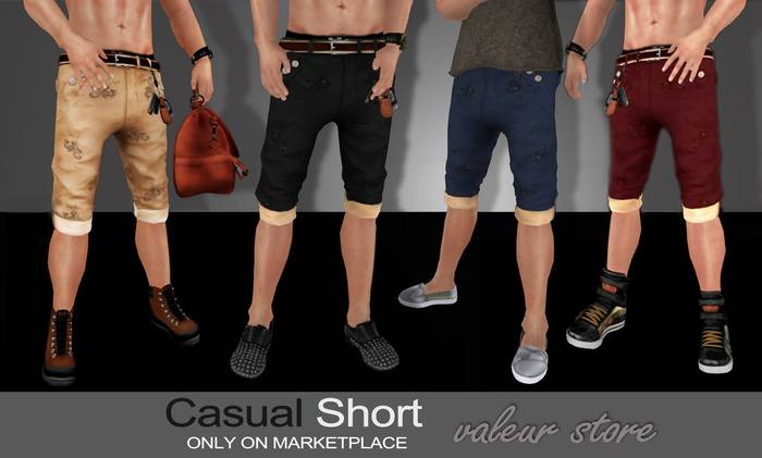 Package 4 Casual Short Black,Blue.Cream, Red