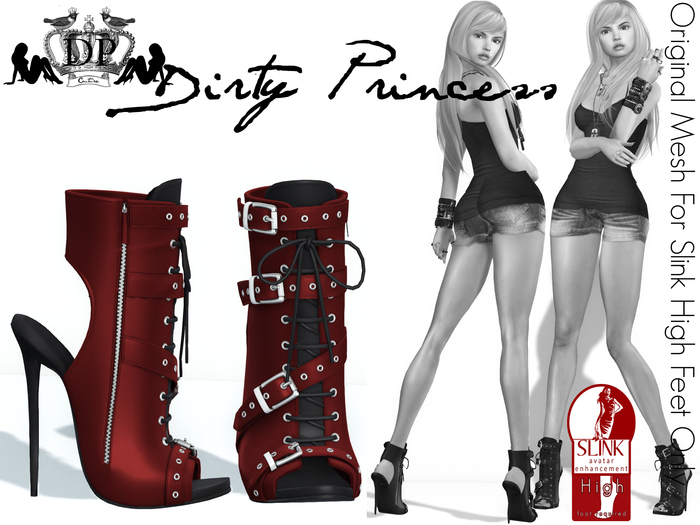 **Dirty Princess** Terrific Princess Mesh Boots Red