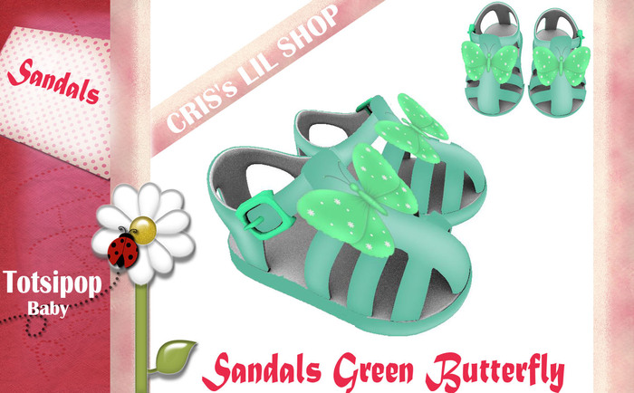 Sandals Butterfly Green
