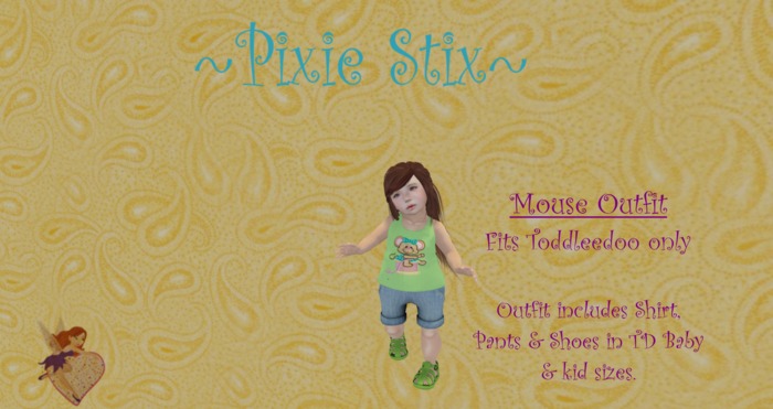{Pixie Stix} Sewing Mouse Outfit TD