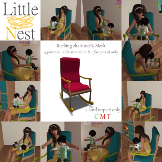 Little Nest - Zoohahlic Rocking Chair - Red&Yellow