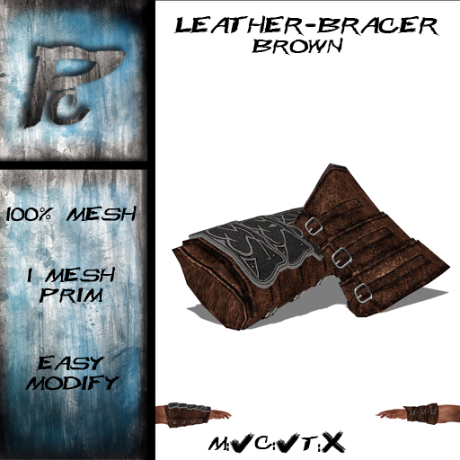 Brown Leather-Bracer [Mesh] #+#PC#+#