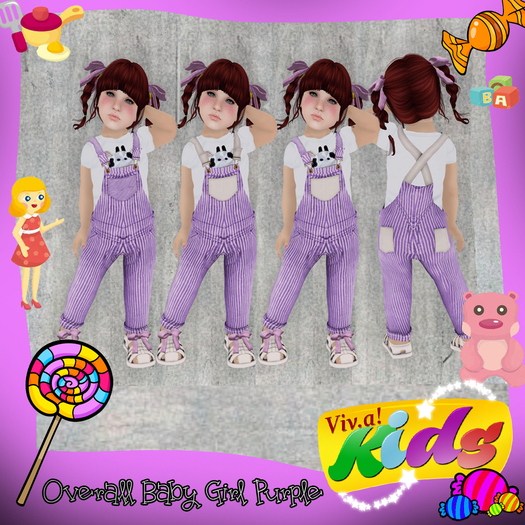 Second Life Marketplace Viv.a! Kids Overall Baby Girl purple