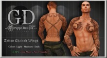 MALE TATTOO .::Gruppe Designs Tattoos::.  GD-01 Chained Wings