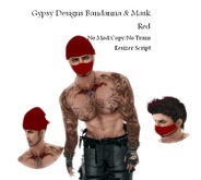 Plain Red Bandana&Mask